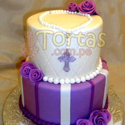 Torta Bautizo/Comunion Señorita | Tortas de Bautizo | Torta bautizo - Whatsapp: 980660044