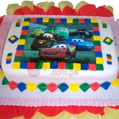 Torta Cars con FotoImpresion | Tortas de niños - Cod:WBE02