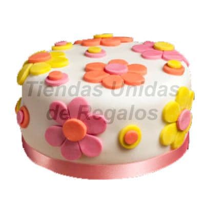 Torta Niña con Flores de azucar | Delivery de de Tortas en Lima | Tortas a Peru - Whatsapp: 980660044