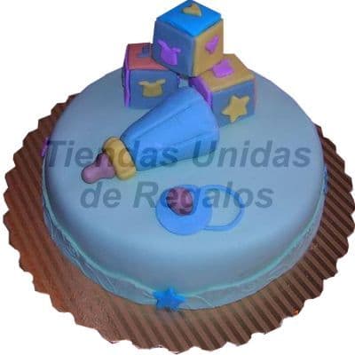 Torta Juguetes de bebe 05 | Tortas Baby Shower Niña | Tortas baby Shower Niño - Cod:WBS05