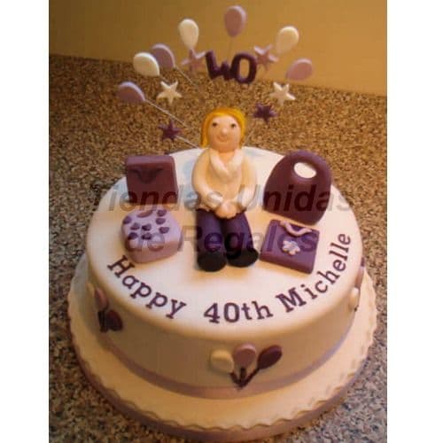 Torta Dama Mediana especial | Torta cumpleaños mujer | Pasteles para Mujer - Cod:WDA28