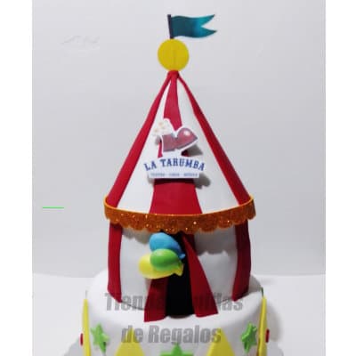 Torta Carpa de Circo | Torta cumpleaños mujer | Pasteles para Mujer - Cod:WDA31