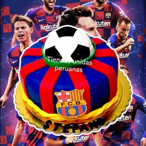 Torta de Barcelona FC | Tortas de Equipos | Torta Futbol | Pastel futbol - Cod:WFU02