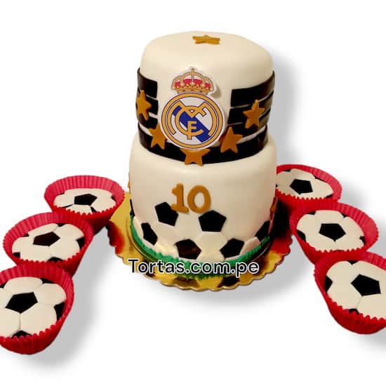 Torta Real Madrid y Cupcakes - Whatsapp: 980660044