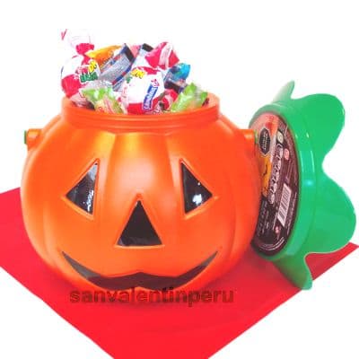 Cubo halloween con Dulces | Halloween Regalos y Desayunos - Whatsapp: 980660044