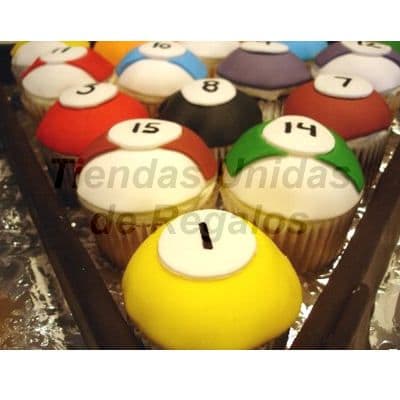 Cupcakes Jugador de Billar | Cupcakes Personalizados Para Regalos - Cod:WMF07
