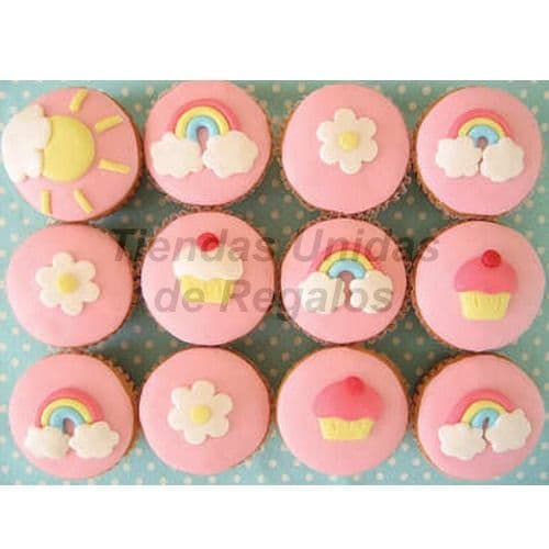Cupcakes Arco Iris | Cupcakes Personalizados Para Regalos - Cod:WMF50