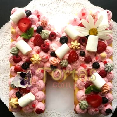 Envio de Regalos Tortas Numero | Torta de letras con Flores | Tortas con Flores - Whatsapp: 980660044