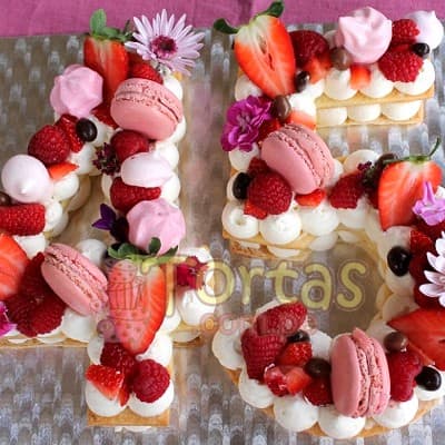 Torta Flores y Numeros 11 | Torta de Letras o Números - Whatsapp: 980660044