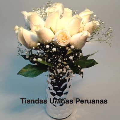 Florero Premium con Rosas colores variados - Whatsapp: 980660044