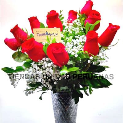 Florero 08 | Arreglos florales en Floreros de Vidrio | Floreros con Rosas - Cod:XFR08