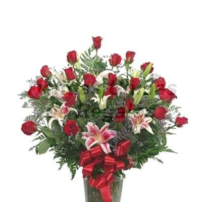 Florero 11 | Arreglos florales en Floreros de Vidrio | Floreros con Rosas - Whatsapp: 980660044