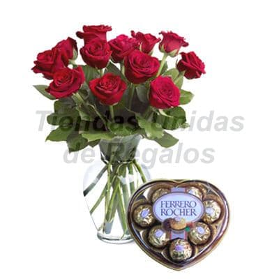 Florero 14 | Arreglos florales en Floreros de Vidrio | Floreros con Rosas - Whatsapp: 980660044