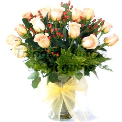 Florero 22 | Arreglos florales en Floreros de Vidrio | Floreros con Rosas 