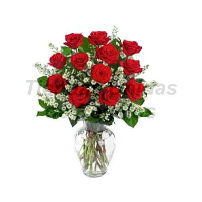 Florero 23 | Arreglos florales en Floreros de Vidrio | Floreros con Rosas - Whatsapp: 980660044