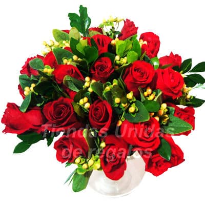 Florero 26 | Arreglos florales en Floreros de Vidrio | Floreros con Rosas 