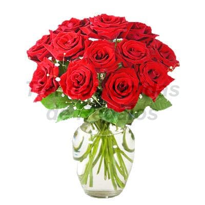 Florero 28 | Arreglos florales en Floreros de Vidrio | Floreros con Rosas - Whatsapp: 980660044