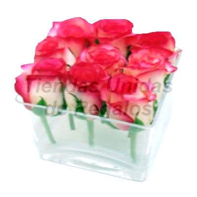 Florero 31 | Arreglos florales en Floreros de Vidrio | Floreros con Rosas - Whatsapp: 980660044