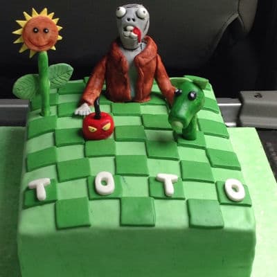 Torta con diseño de Zombies vs Plants  | Plants vs Zombies cake | Tortas de Zombies | Tortas plantas - Whatsapp: 980660044